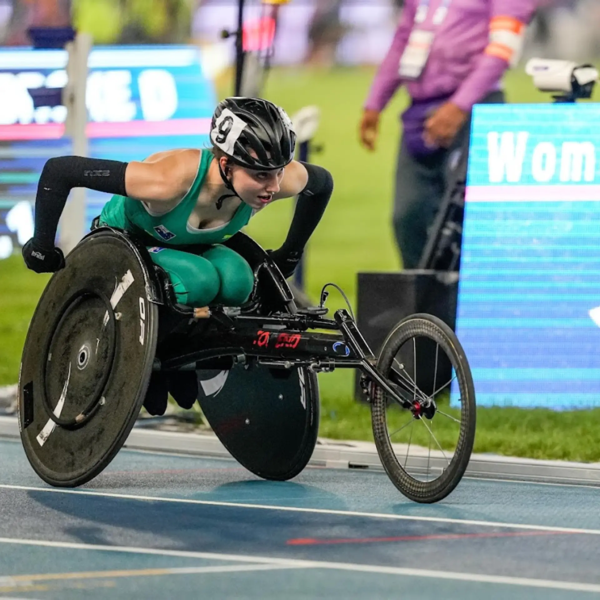 Australian para-athlete, Coco Espie, in wheelchair racing
